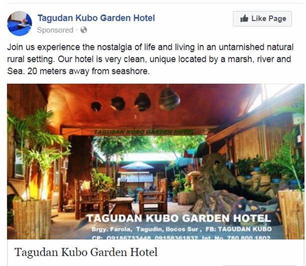 Tagudan Kubo Garden Hotel Tagudin Екстер'єр фото